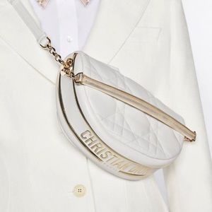 Dior White and Gold Quilted Bag